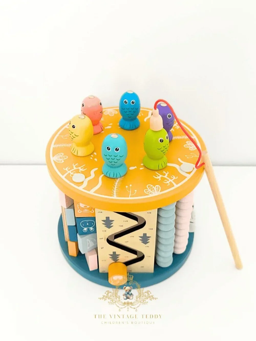 NWT Cute & Fun Wooden Activity Play Set Kids Early Learning Toys Fishing & More